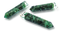 Polished Emerald Mica Piezoelectric Pendants - sold per piece - From Bulwer, South Africa