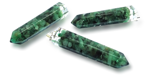 Polished Emerald Mica Piezoelectric Pendants - sold per piece - From Bulwer, South Africa - Toprock Gemstones and Minerals 