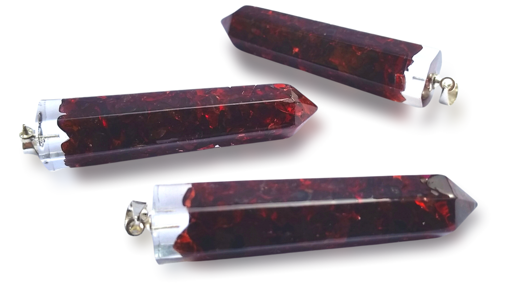 Polished Garnet Piezoelectric Pendants - sold per piece - From Bulwer, South Africa - Toprock Gemstones and Minerals 