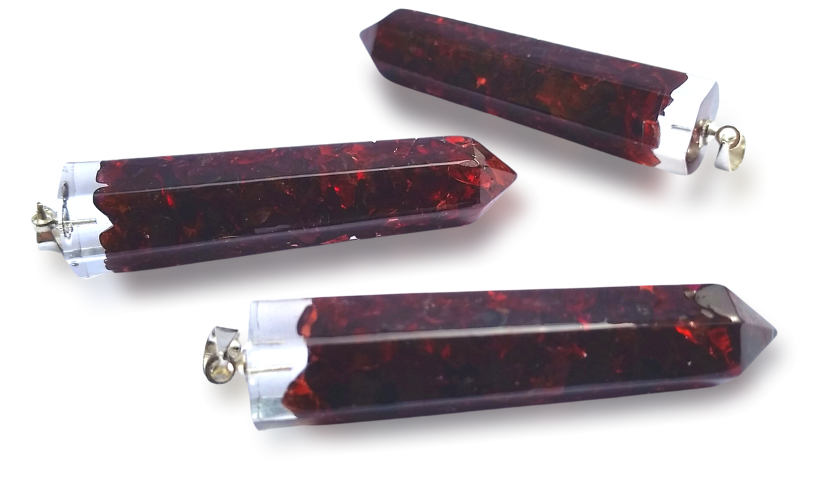 Polished Garnet Piezoelectric Pendants - sold per piece - From Bulwer, South Africa - Toprock Gemstones and Minerals 