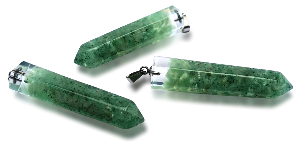 Polished Aventurine Piezoelectric Pendants - sold per piece - From Bulwer, South Africa - Toprock Gemstones and Minerals 