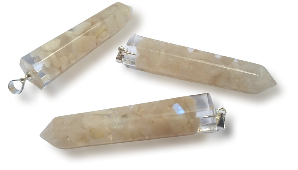 Polished Moonstone Piezoelectric Pendants - sold per piece - From Bulwer, South Africa - Toprock Gemstones and Minerals 