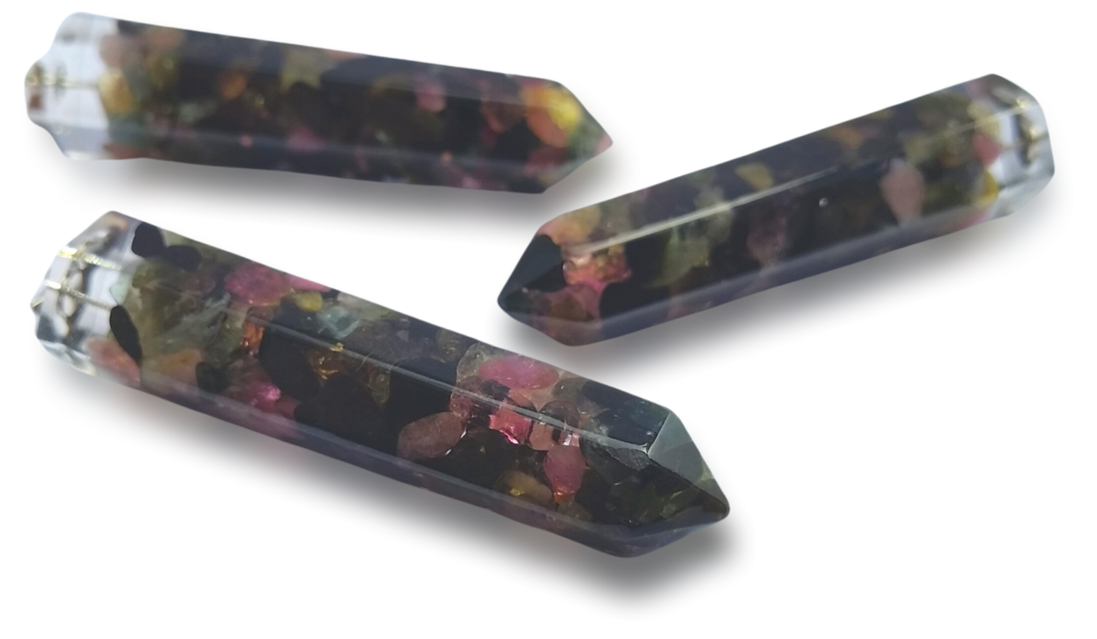 Polished Rainbow Tourmaline Piezoelectric Pendants - sold per piece - From Bulwer, South Africa - Toprock Gemstones and Minerals 