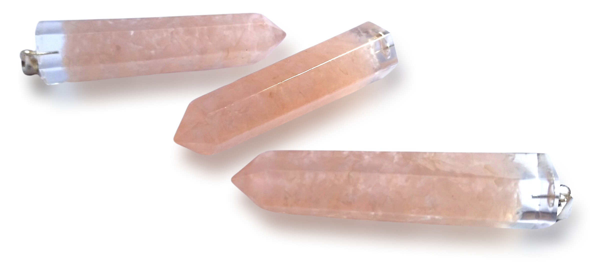 Polished Rose Quartz Piezoelectric Pendants - sold per piece - From Bulwer, South Africa - Toprock Gemstones and Minerals 