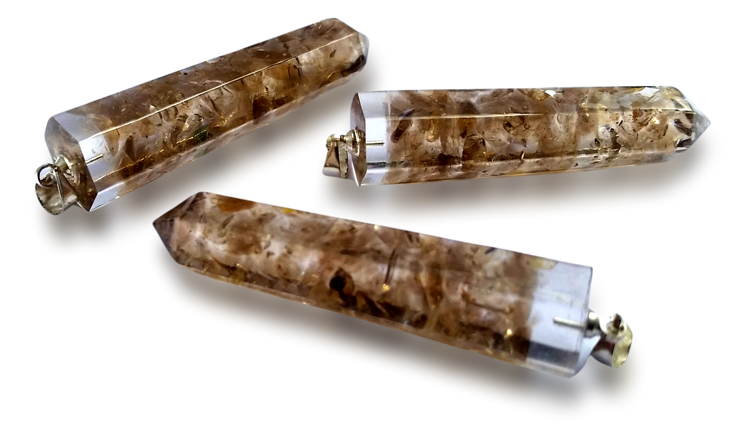 Polished Smokey Quartz Piezoelectric Pendants - sold per piece - From South Africa - Toprock Gemstones and Minerals 
