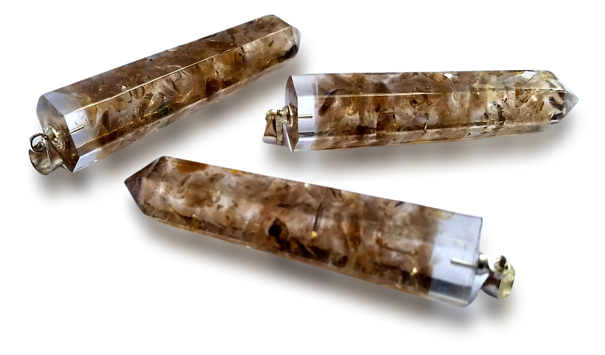 Polished Smokey Quartz Piezoelectric Pendants - sold per piece - From South Africa - Toprock Gemstones and Minerals 
