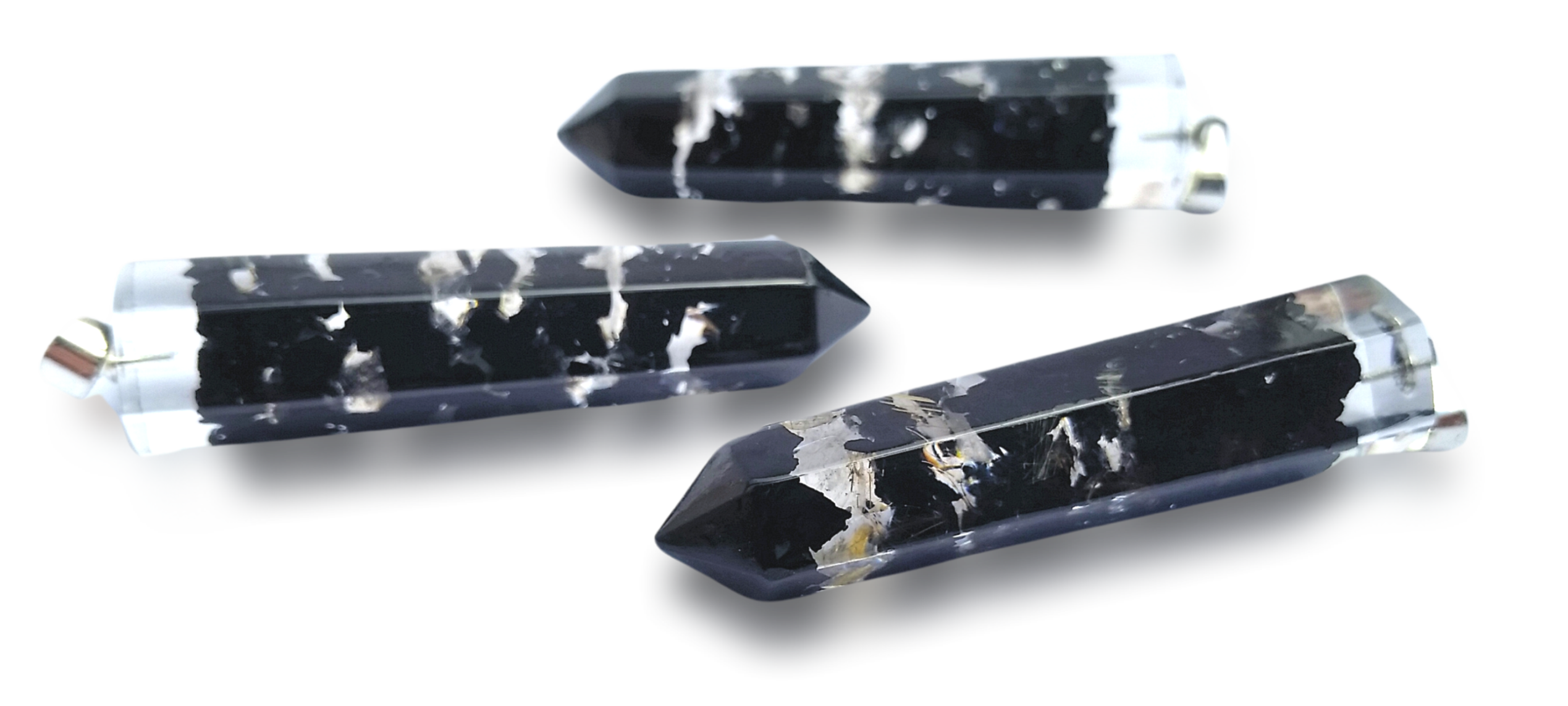 Polished Tourmaline Quartz Piezoelectric Pendants - sold per piece - From Bulwer, South Africa - Toprock Gemstones and Minerals 