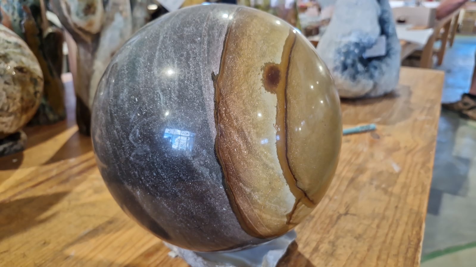 (+12 WEEKS!) Polished XL Polychrome Jasper Sphere x 1 From NW Coast, Madagascar
