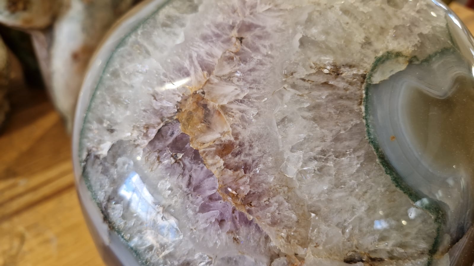 (+12 WEEKS!) Polished and Natural XL Agate Mushroom with Amethyst Crystalline Vugs x 1 From Maintirano, Madagascar