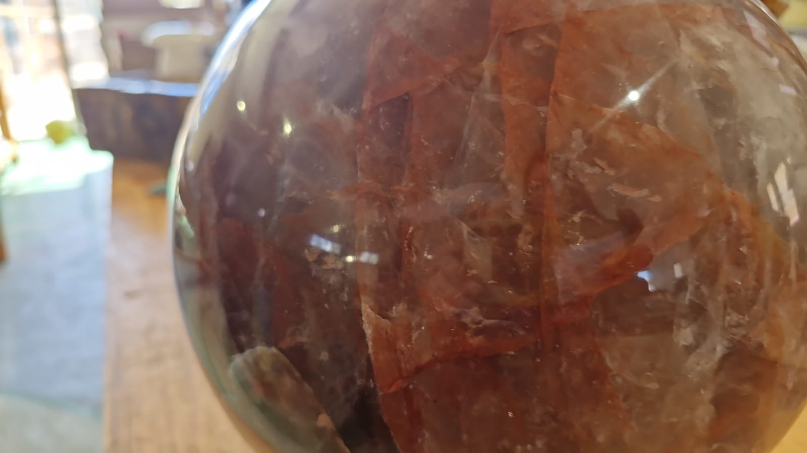 (+12 WEEKS!) Polished XL Red Hematoid Quartz Sphere x 1 From Madagascar
