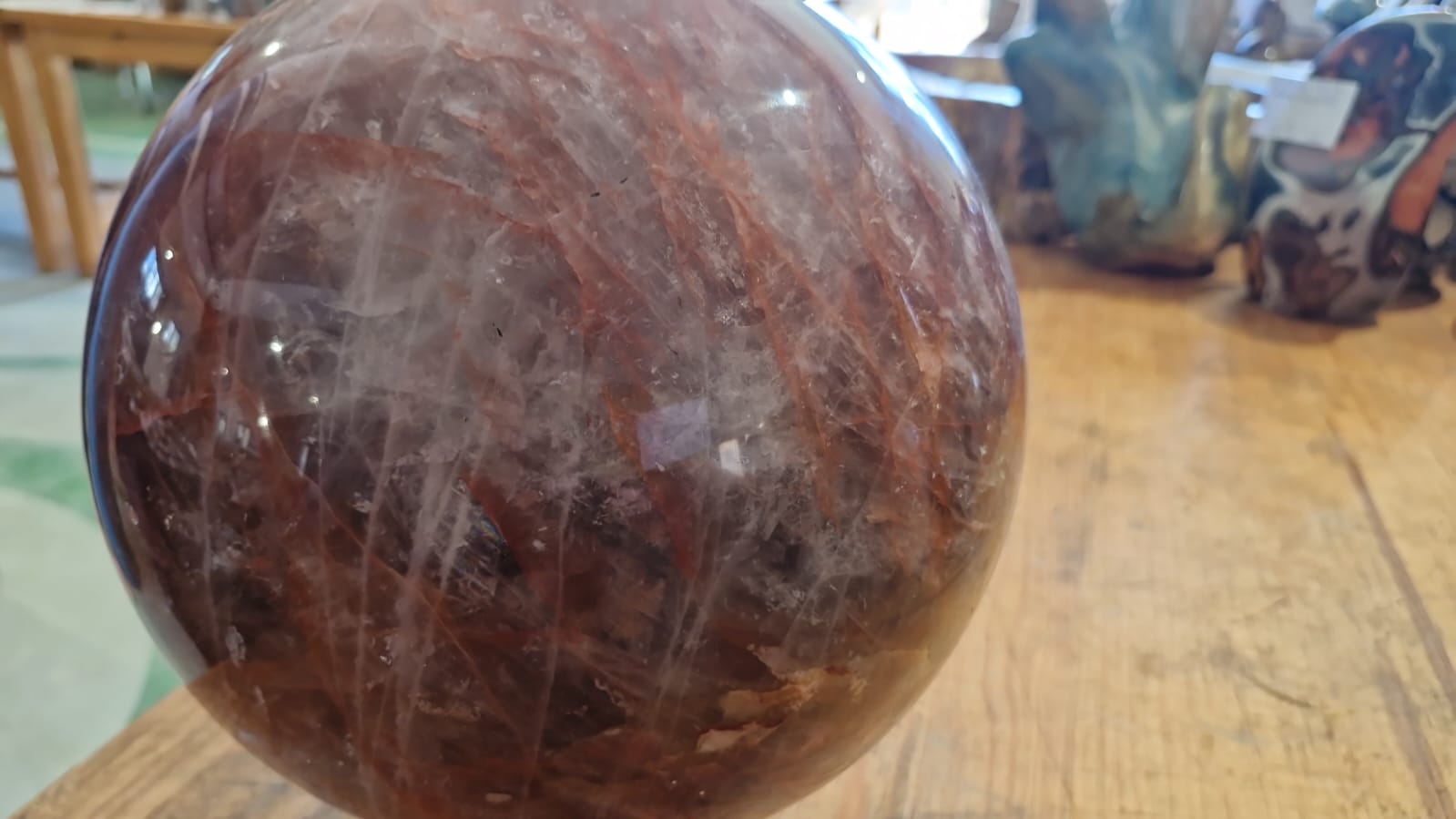 (+12 WEEKS!) Polished XL Red Hematoid Quartz Sphere x 1 From Madagascar