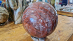 (+12 WEEKS!) Polished XL Red Hematoid Quartz Sphere x 1 From Madagascar