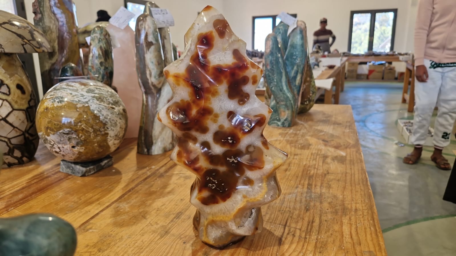 (+12 WEEKS!) Polished XL Carnelian Agate Gemstone Flame Sculpture x 1 From Marovoay, Madagascar