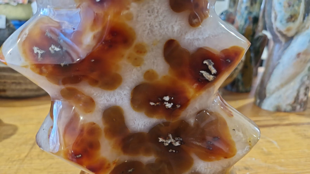 (+12 WEEKS!) Polished XL Carnelian Agate Gemstone Flame Sculpture x 1 From Marovoay, Madagascar