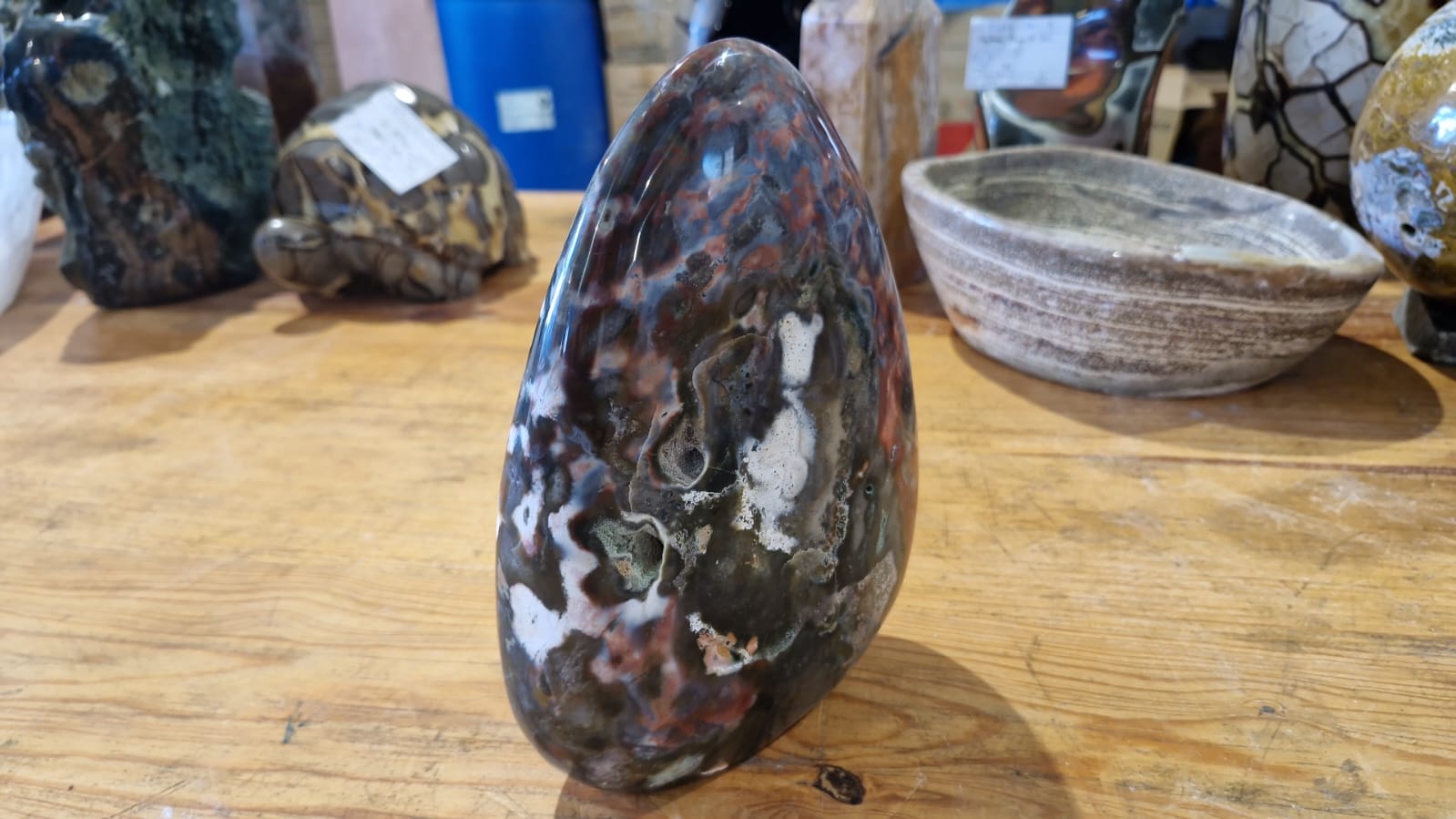 (+12 WEEKS!) Polished Large Rare Ocean Jasper Standing Display Piece x 1 From Boeny, Madagascar