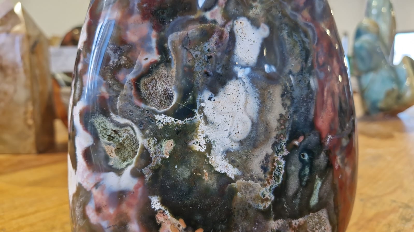 (+12 WEEKS!) Polished Large Rare Ocean Jasper Standing Display Piece x 1 From Boeny, Madagascar