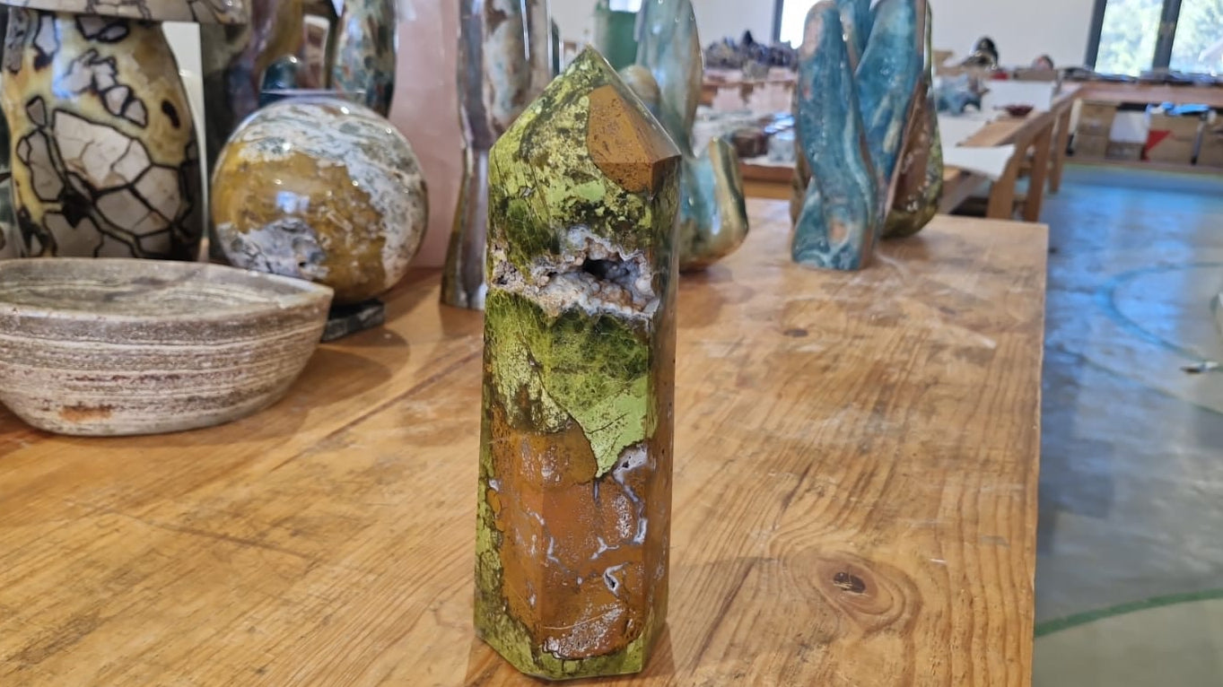 (+12 WEEKS!) Polished Large Green Opal Standing Display Crystal x 1 From Betroka, Madagascar