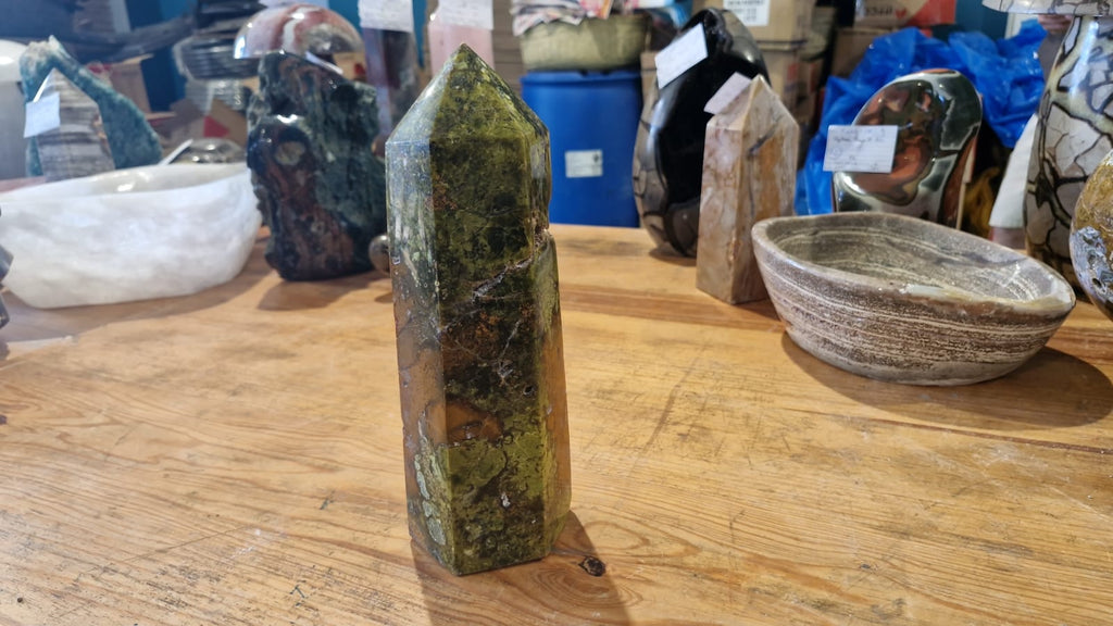 (+12 WEEKS!) Polished Large Green Opal Standing Display Crystal x 1 From Betroka, Madagascar