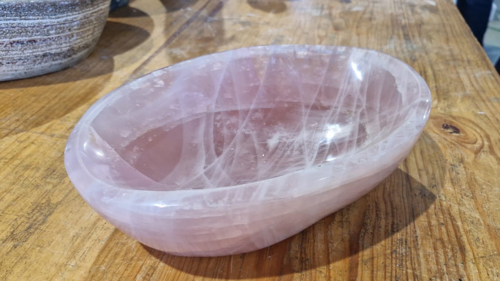 (+12 WEEKS!) Polished Large Gemmy Rose Quartz Bowl x 1 From Ambatondrazaka, Madagascar