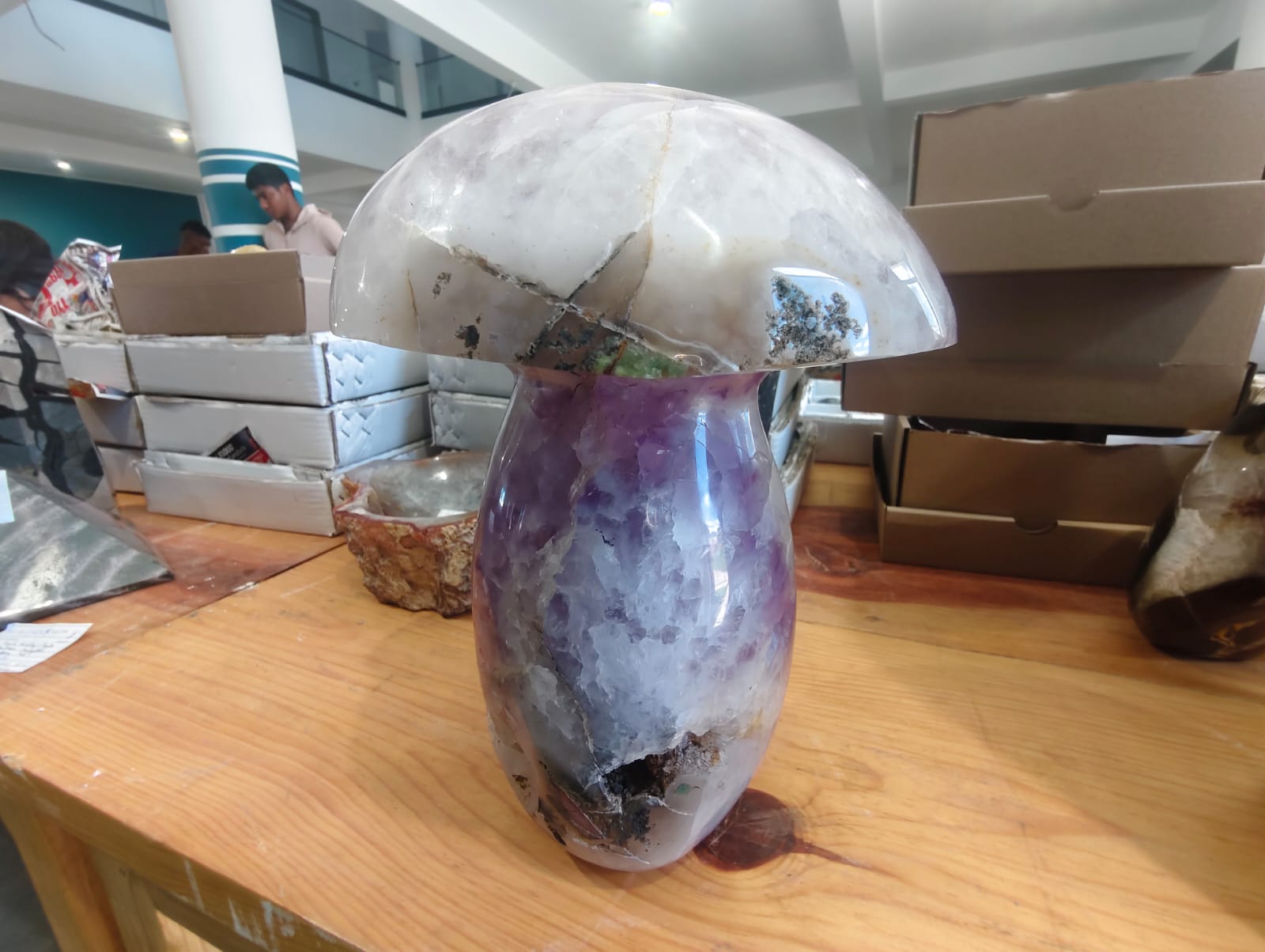 (+12 WEEKS!) Polished XL Purple Amethyst Agate Mushroom Sculpture x 1 From Maintirano, Madagascar