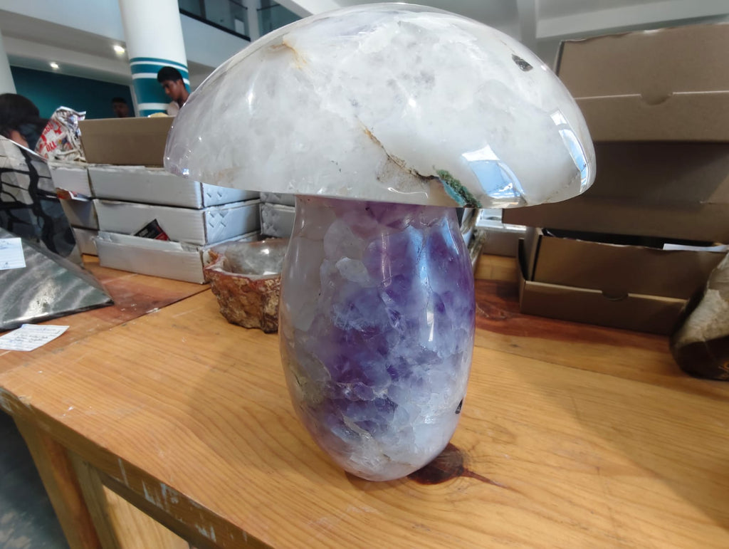 (+12 WEEKS!) Polished XL Purple Amethyst Agate Mushroom Sculpture x 1 From Maintirano, Madagascar