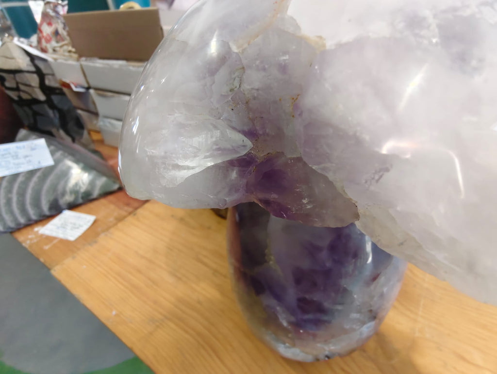 (+12 WEEKS!) Polished XL Purple Amethyst Agate Mushroom Sculpture x 1 From Maintirano, Madagascar