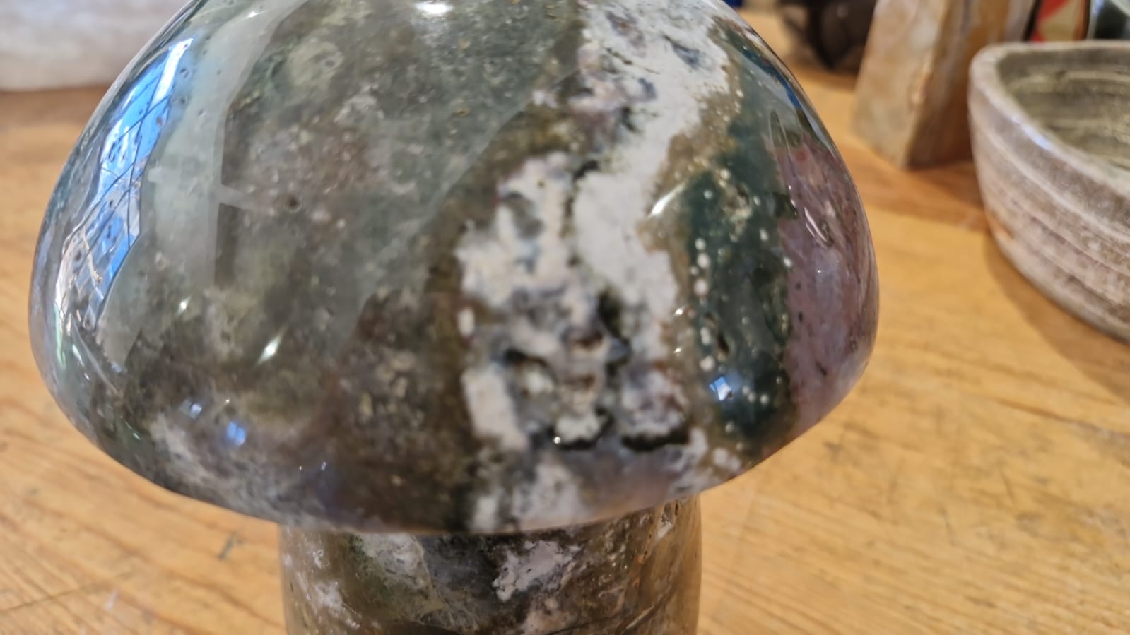 (+12 WEEKS!) Polished XL Rare Ocean Jasper Mushroom x 1 From Boeny, Madagascar