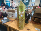 (+12 WEEKS!) Polished XL Green Opal Standing Dispaly Crystal Tower x 1 From Betroka, Madagascar