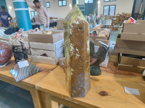 (+12 WEEKS!) Polished XL Green Opal Standing Dispaly Crystal Tower x 1 From Betroka, Madagascar