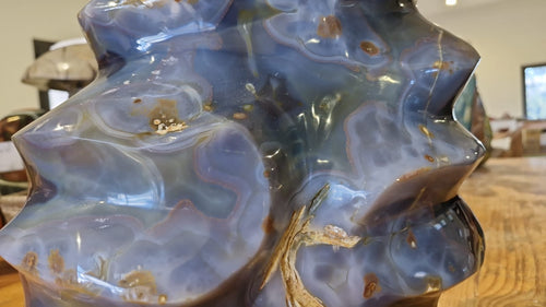 (+12 WEEKS!) Polished XL Agate Flame Carving x 1 From Maintirano, Madagascar