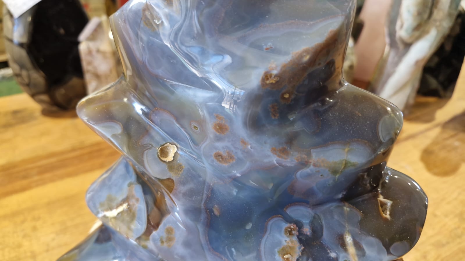 (+12 WEEKS!) Polished XL Agate Flame Carving x 1 From Maintirano, Madagascar
