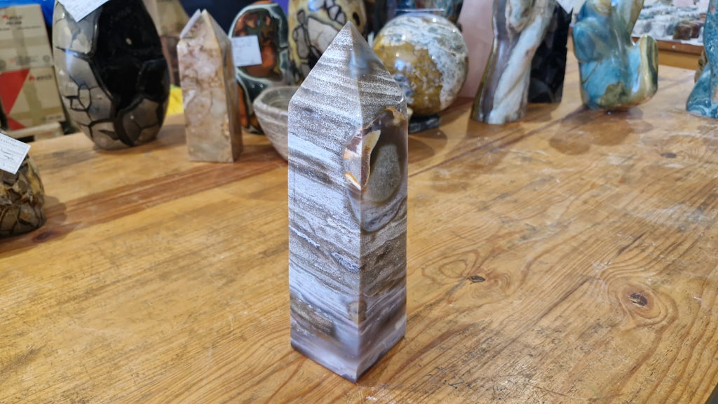 (+12 WEEKS!) Polished Large Rare Ocean Jasper Standing Display Crystal x 1 From Boeny, Madagascar