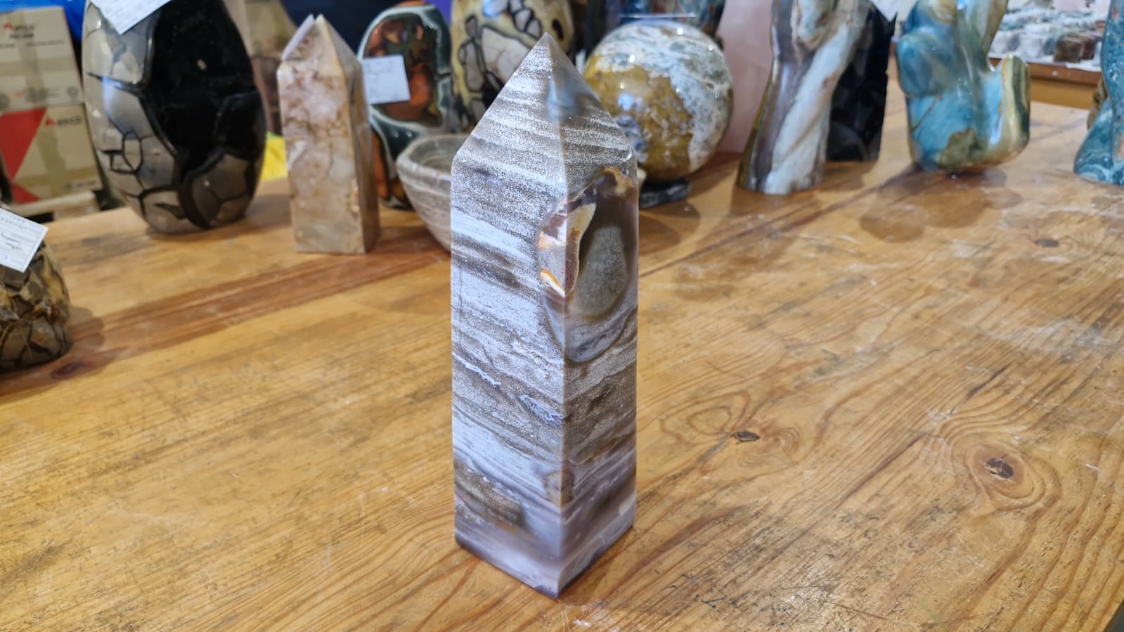 (+12 WEEKS!) Polished Large Rare Ocean Jasper Standing Display Crystal x 1 From Boeny, Madagascar