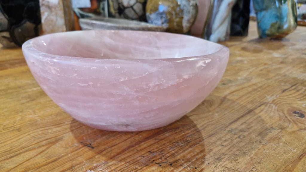 (+12 WEEKS!) Polished Large Gemmy Rose Quartz Bowl x 1 From Ambatondrazaka, Madagascar