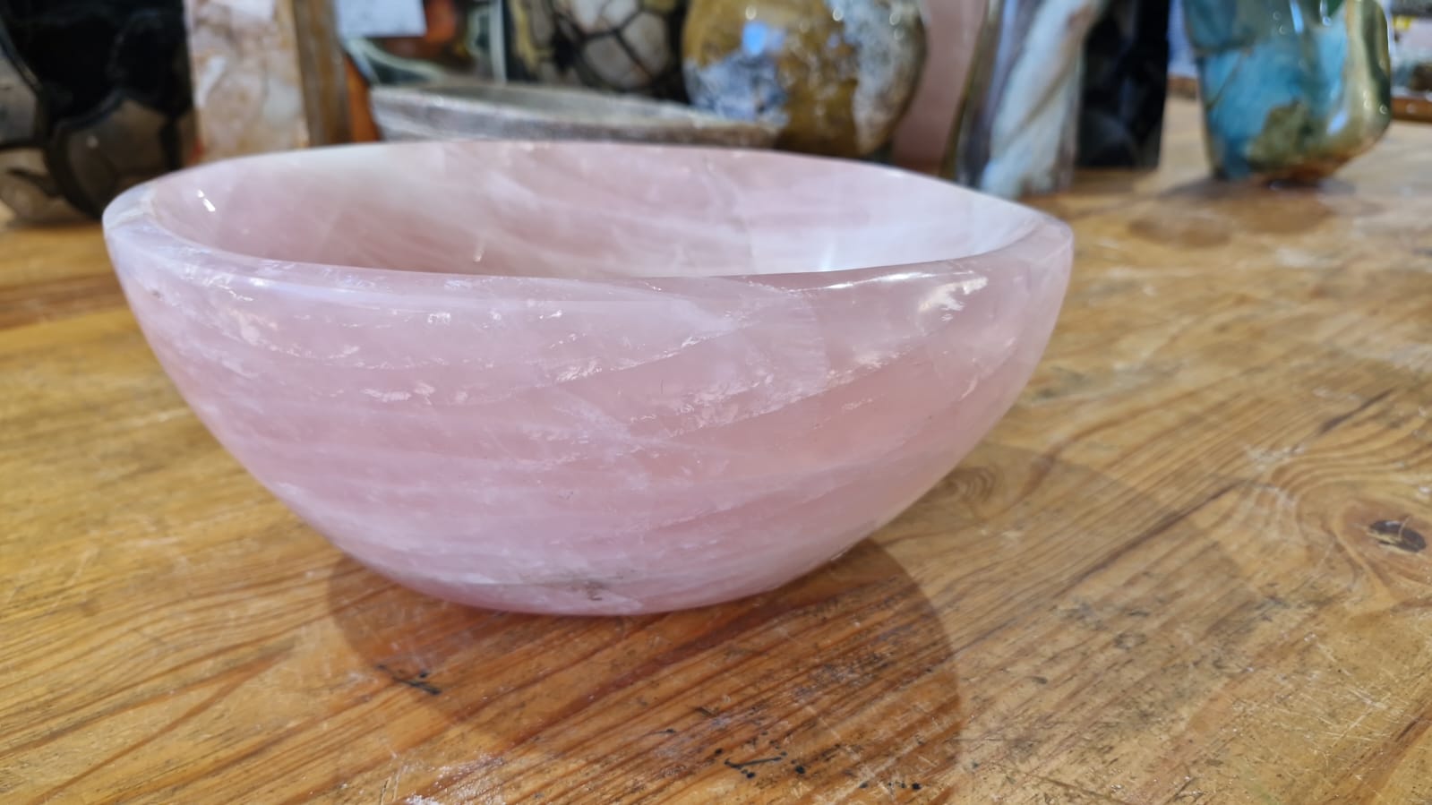 (+12 WEEKS!) Polished Large Gemmy Rose Quartz Bowl x 1 From Ambatondrazaka, Madagascar