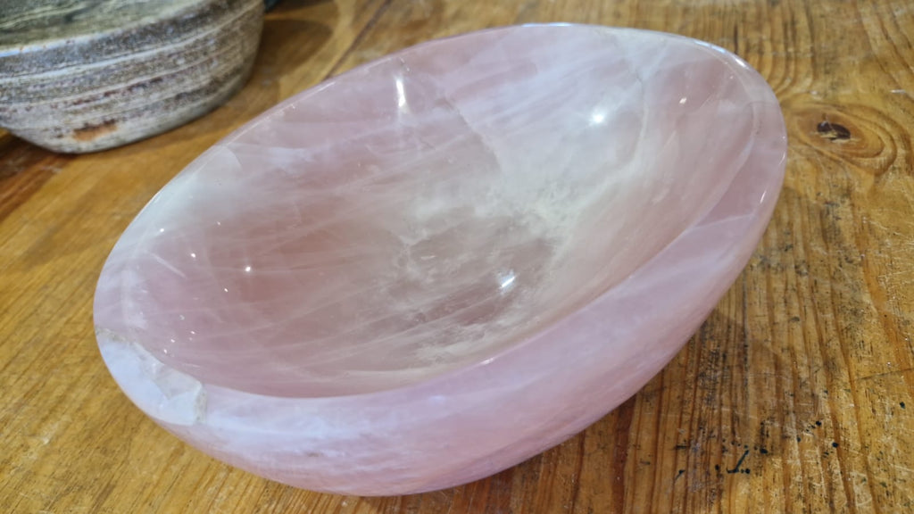 (+12 WEEKS!) Polished Large Gemmy Rose Quartz Bowl x 1 From Ambatondrazaka, Madagascar
