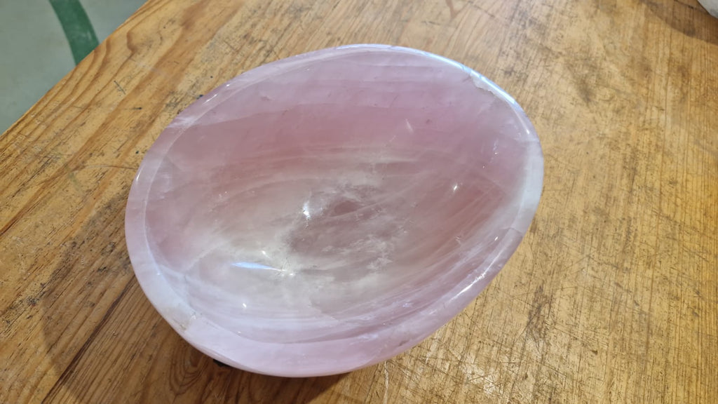 (+12 WEEKS!) Polished Large Gemmy Rose Quartz Bowl x 1 From Ambatondrazaka, Madagascar