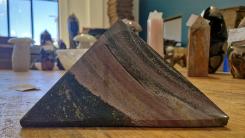 (+12 WEEKS!) Polished XL Rare Ocean Jasper Pyramid x 1 From Boeny, Madagascar