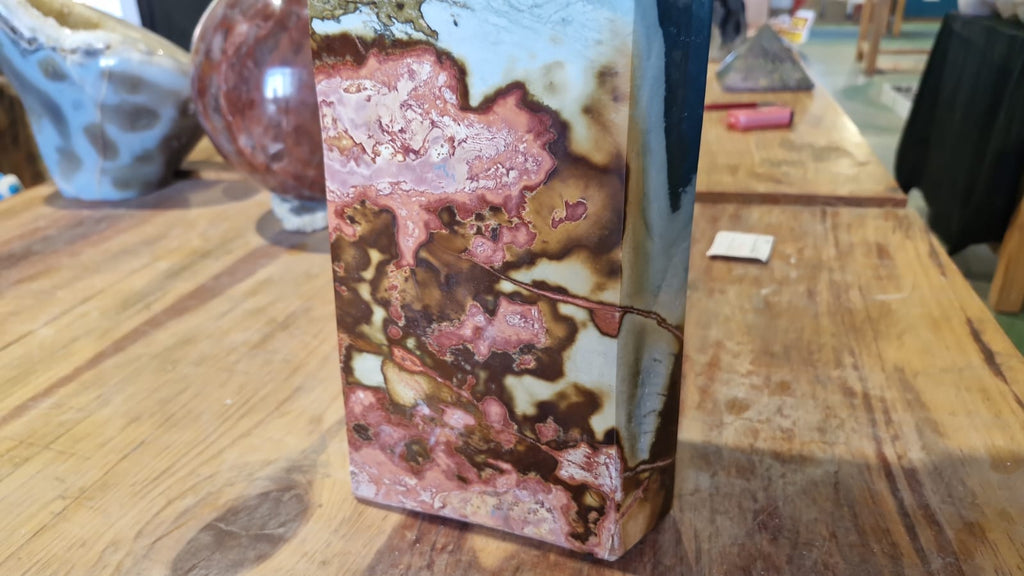 (+12 WEEKS!) Polished XL Polychrome Jasper Standing Display Tower x 1 From Androka, Madagascar