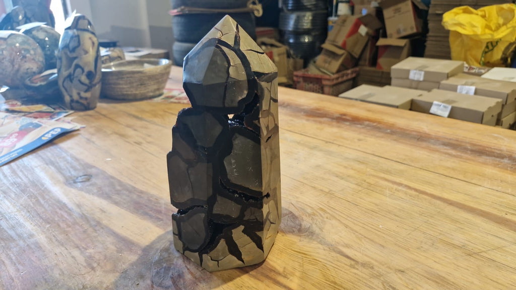 (+12 WEEKS!) Polished and Natural Large Septerye Sauvage Standing Display Crystal x 1 From Mahajanga, Madagascar