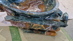 (+12 WEEKS!) Hand Made XXL Rare Ocean Jasper Vasque/Bowl with Double Terminated Crystals x 1 From Boeny, Madagascar