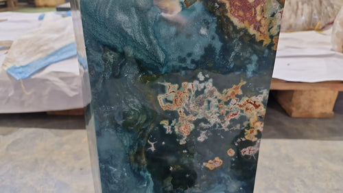 (+12 WEEKS!) Polished XXL Rare Ocean Jasper Standing Display Crystal Tower x 1 From Boeny, Madagascar