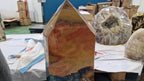 (+12 WEEKS!) Polished XXL Rare Ocean Jasper Standing Display Crystal Tower x 1 From Boeny, Madagascar