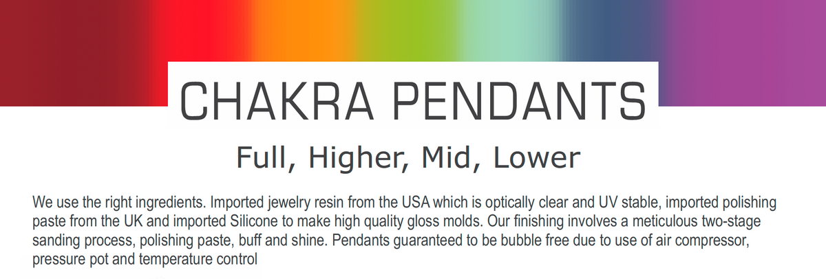 Polished Packaged Hand Crafted Lower Chakra Resin Pendant with Stone Chips - sold per piece - From Bulwer, South Africa - TopRock