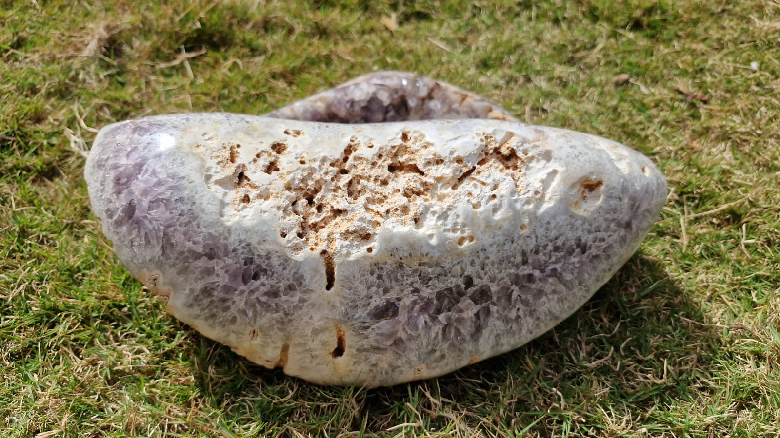 (+12 WEEKS!) Polished and Natural XL Agate Amethyst Crystalline Centred Geode x 1 From Maintirano, Madagascar