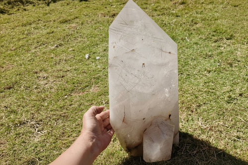 (+12 WEEKS!) Polished XXL Quartz Crystal with Copper Rutile Inclusions x 1 From Madagascar