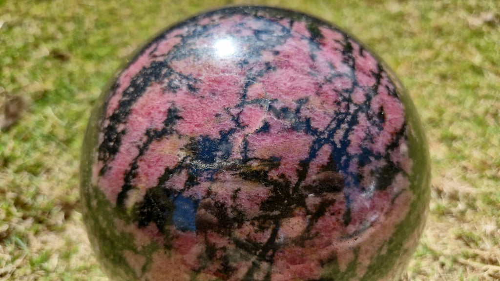 (+12 WEEKS!) Polished Large Rhodonite Gemstone Sphere x 1 From Ambindavato, Madagascar