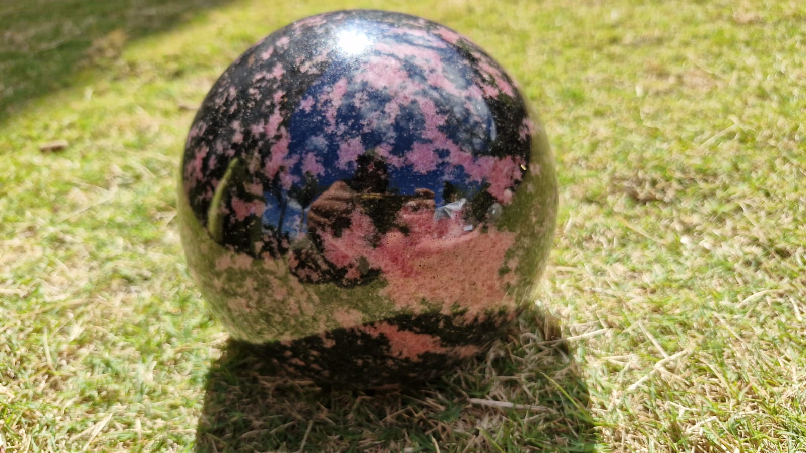 (+12 WEEKS!) Polished Large Rhodonite Gemstone Sphere x 1 From Ambindavato, Madagascar