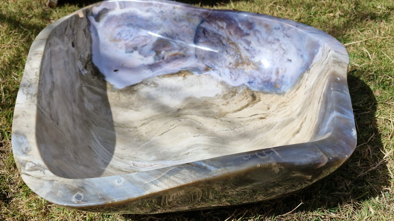 (+12 WEEKS!) Polished XXL Rare Ocean Jasper Basin x 1 From Boeny, Madagascar