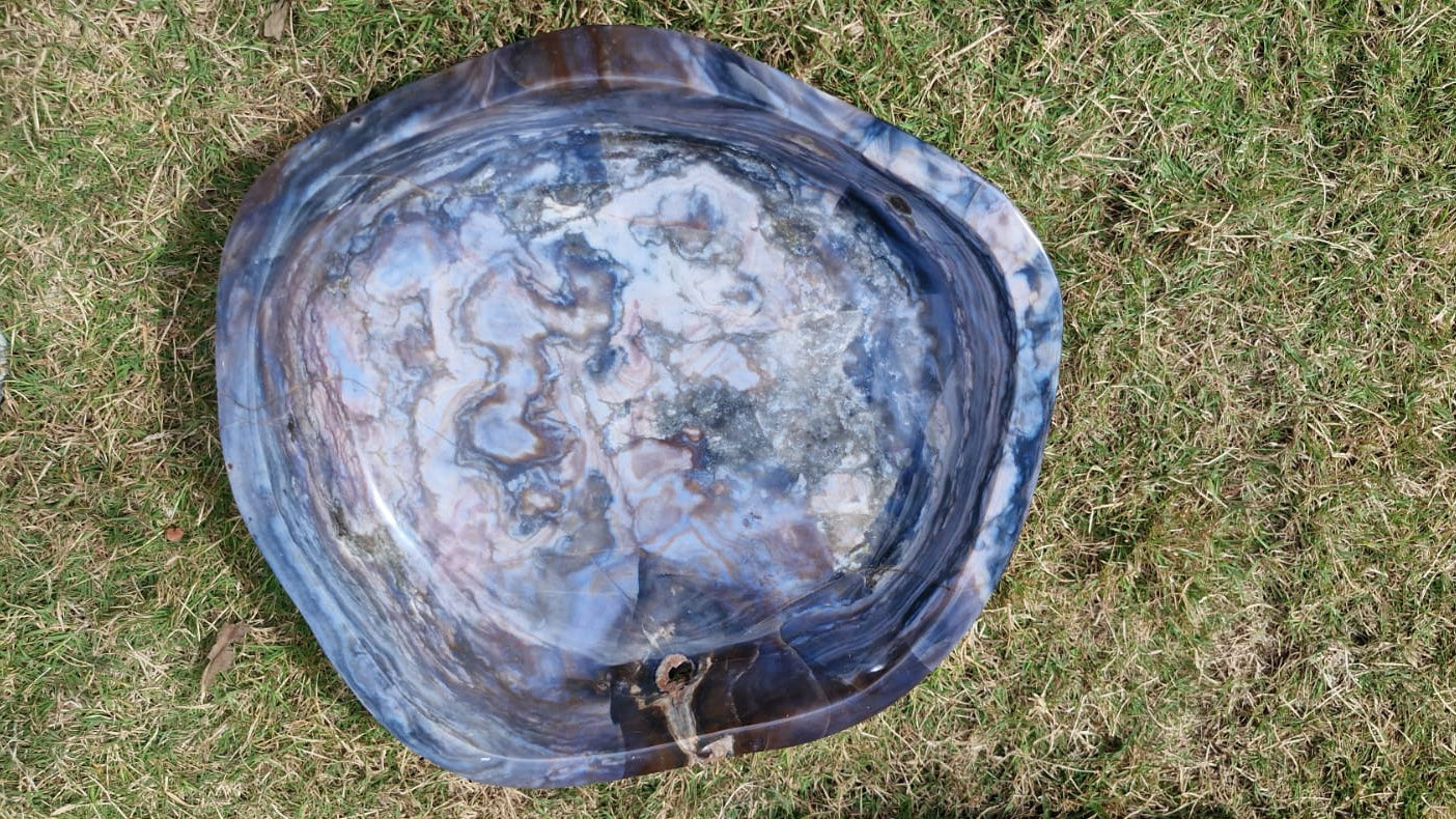 (+12 WEEKS!) Polished XL Rare Ocean Jasper Basin x 1 From Boeny, Madagascar